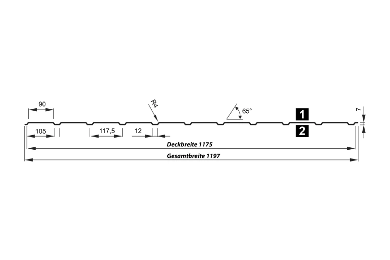 Trapezprofil T7 M Wand - Neu mit beidseitiger Beschichtung