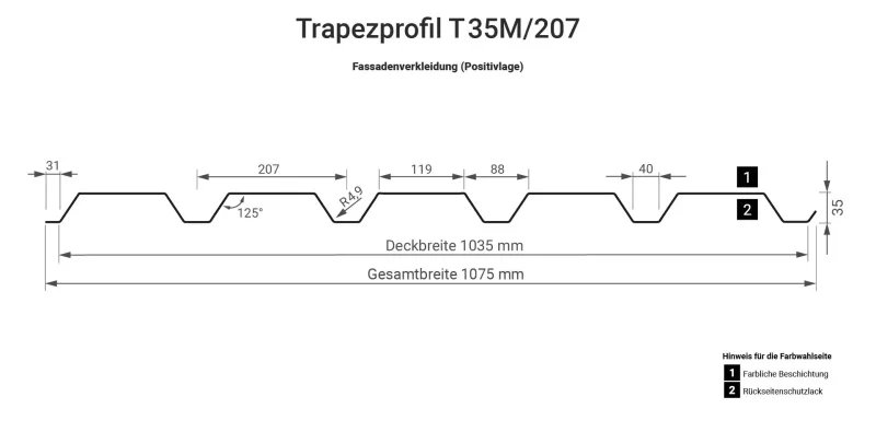 Trapezprofil T35/207M Holzoptik