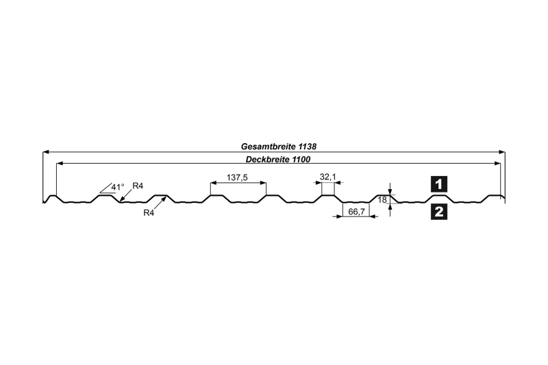 Trapezprofil T18 DR Matt-Grobkörnig 35 µm - Sonderaktion