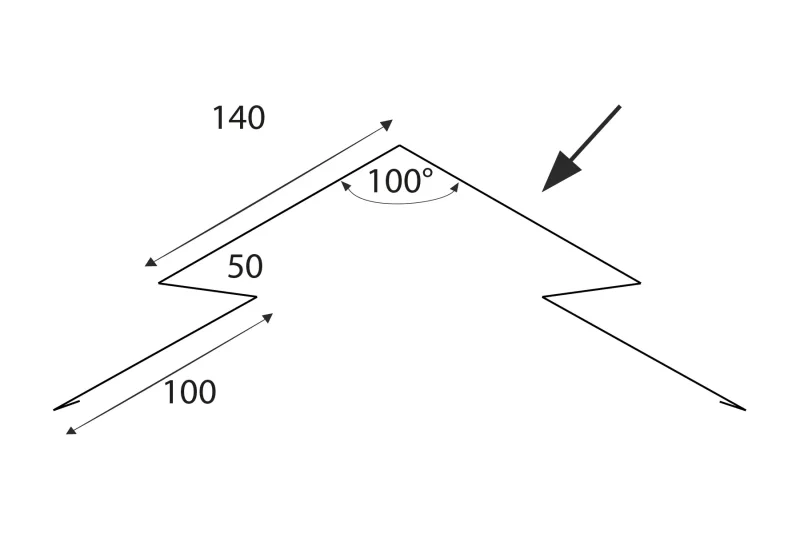 Dachfirst mit Entlüftung - 2 m