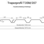 Trapezprofil T35/207M 25/50 µm Aluminium