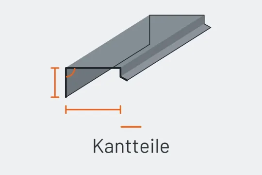 Kantteile für Ortgang, First und Traufe